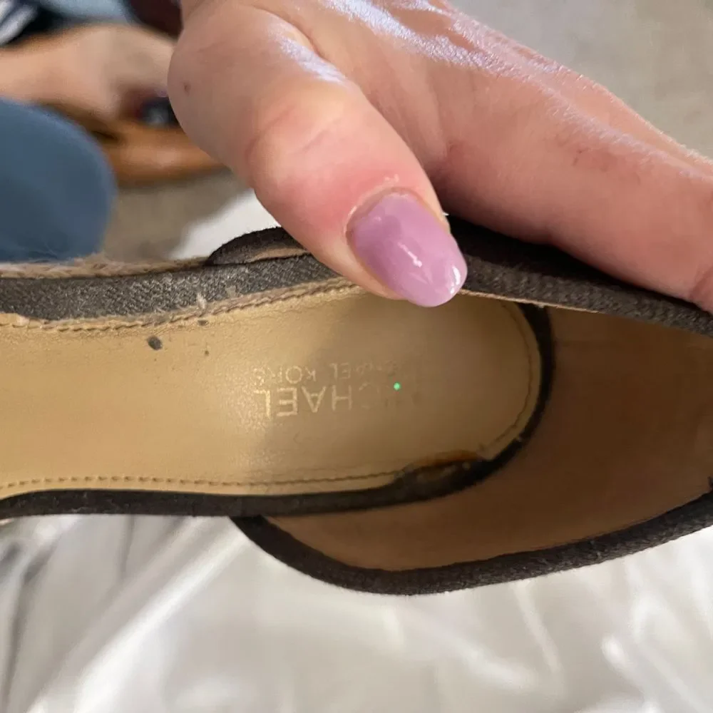 Michael Michael Kors Espadrilles Canvas and Leather Boho Wedges Size 6‎
